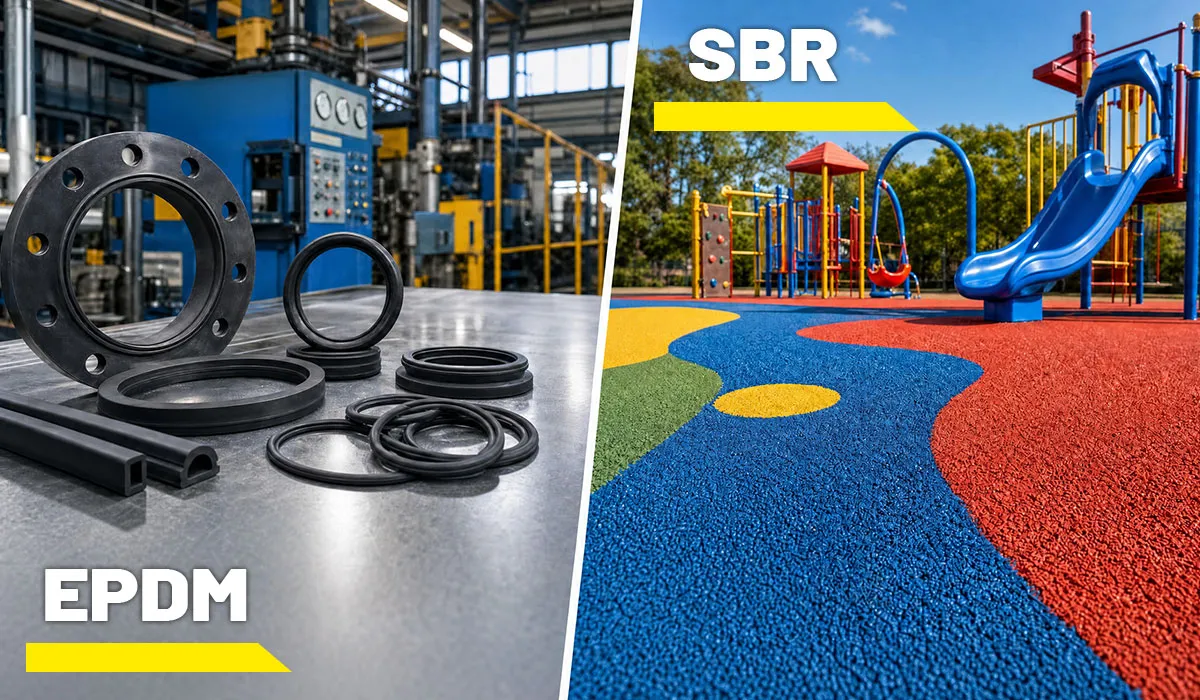 Granulats de caoutchouc EPDM et SBR comparés pour les revêtements sportifs